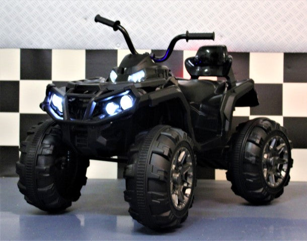Zwarte 12 volt elektrische kinder quad