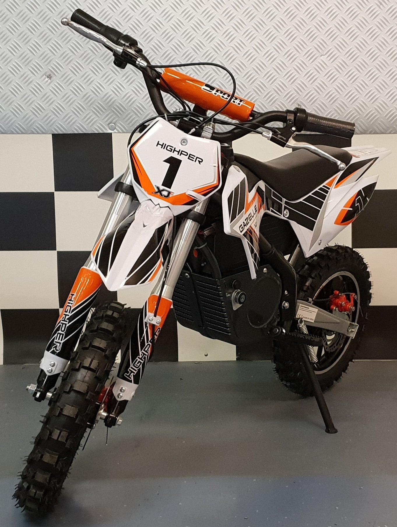 36 volt elektrische crossmotor oranje