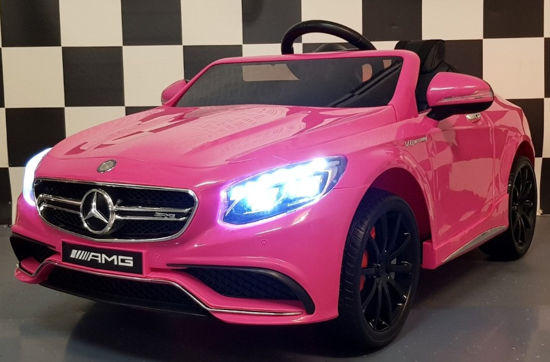 Mercedes S63 AMG kinderauto roze 12 volt met afstandsbediening