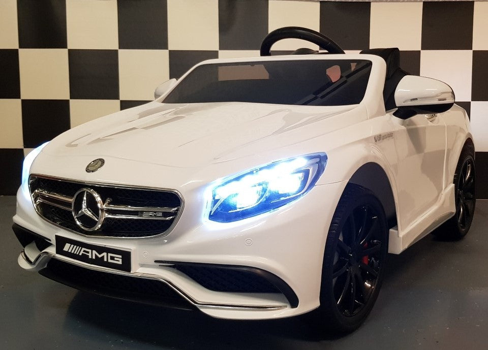 Kinderauto Mercedes S63 AMG Wit 12 volt soft start