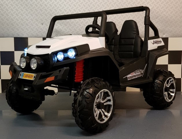 V Twin 4WD elektrische kinderjeep 2x12V 2.4G RC wit