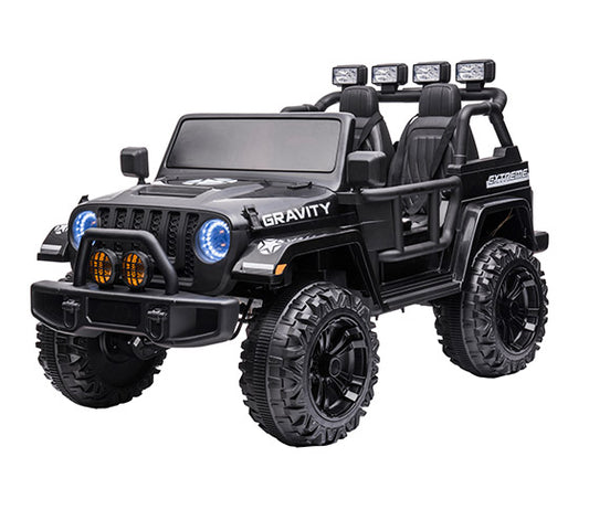 Elektrische kinder jeep Gravity metallic zwart 12 volt