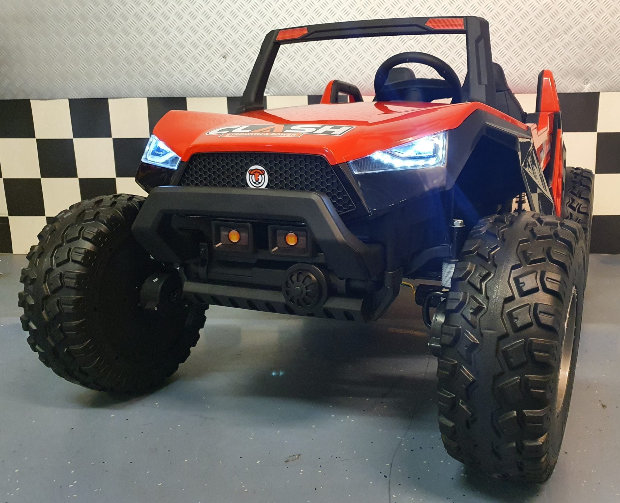 Power Buggy 24 volt, 4 wheel drive met RC, voor 2 kinderen rood