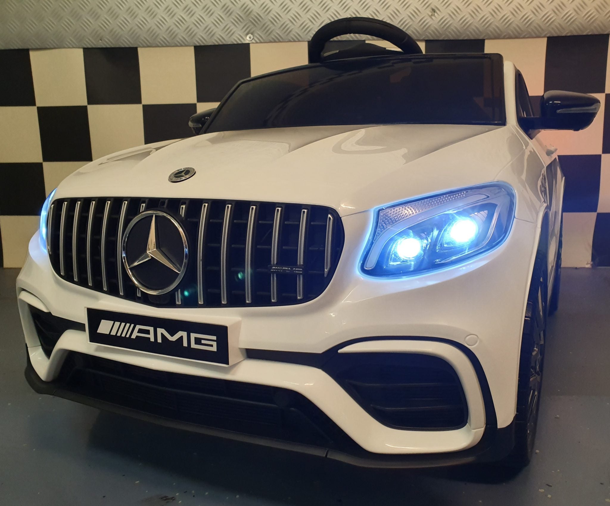 Elektrische accu auto Mercedes AMG GLC 12 Volt wit