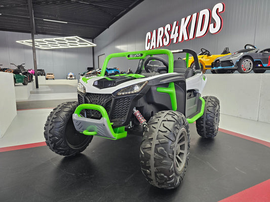 Elektrische kinder Buggy 24 volt 2 persoons wit/groen