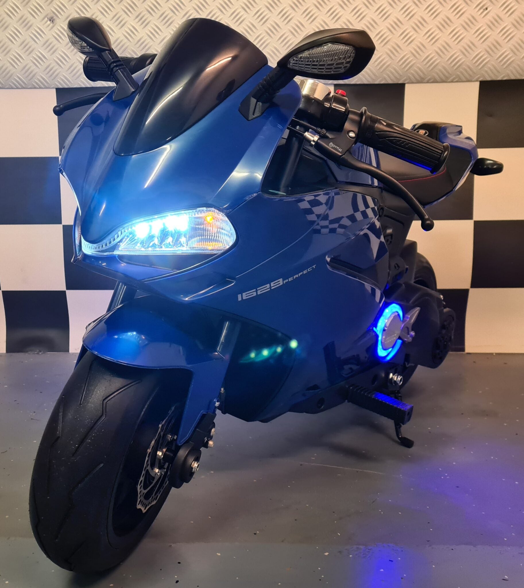 24 volt elektrische kinder mini bike blauw