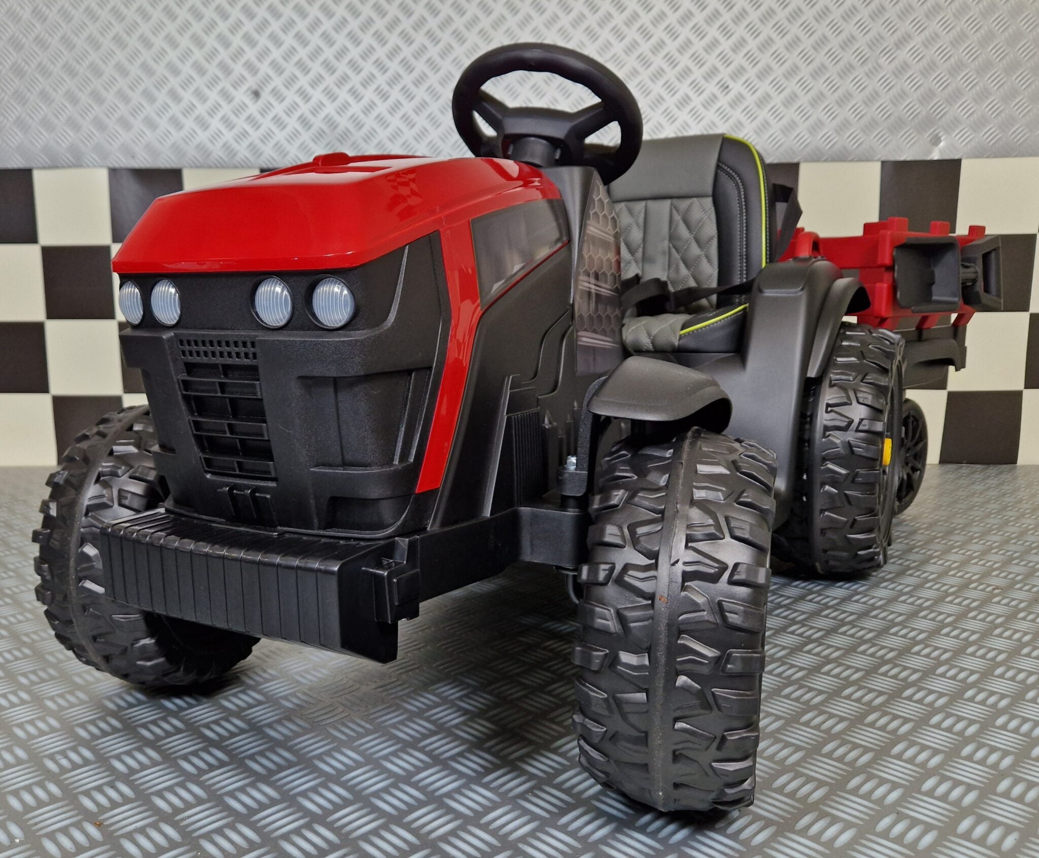 Elektrische kinder tractor Farmer 12 volt rood met RC