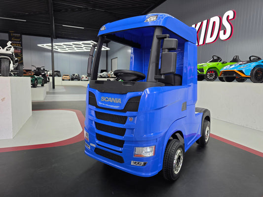 Elektrische Kinder vrachtwagen Scania 12V Blauw