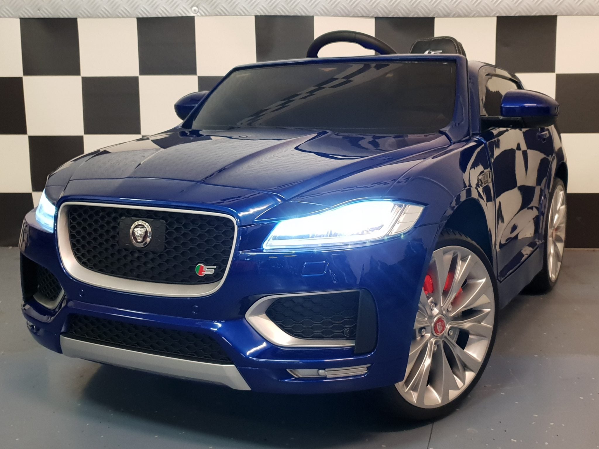 Elektrische Kinderauto Jaguar F-Pace 12V 2.4G RC metallic blauw