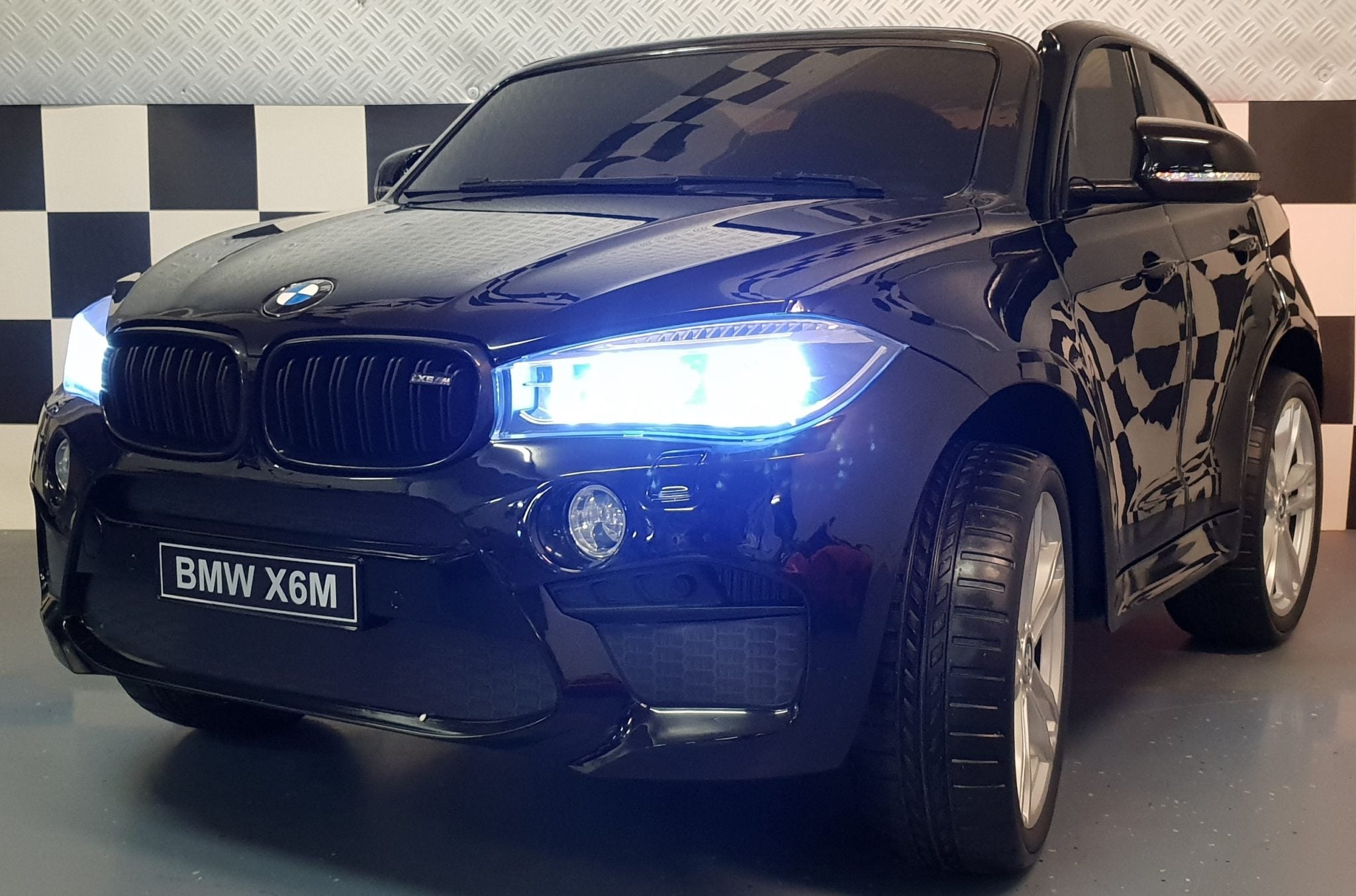 Elektrische kinderauto BMW X6 2 persoons 12volt metallic zwart