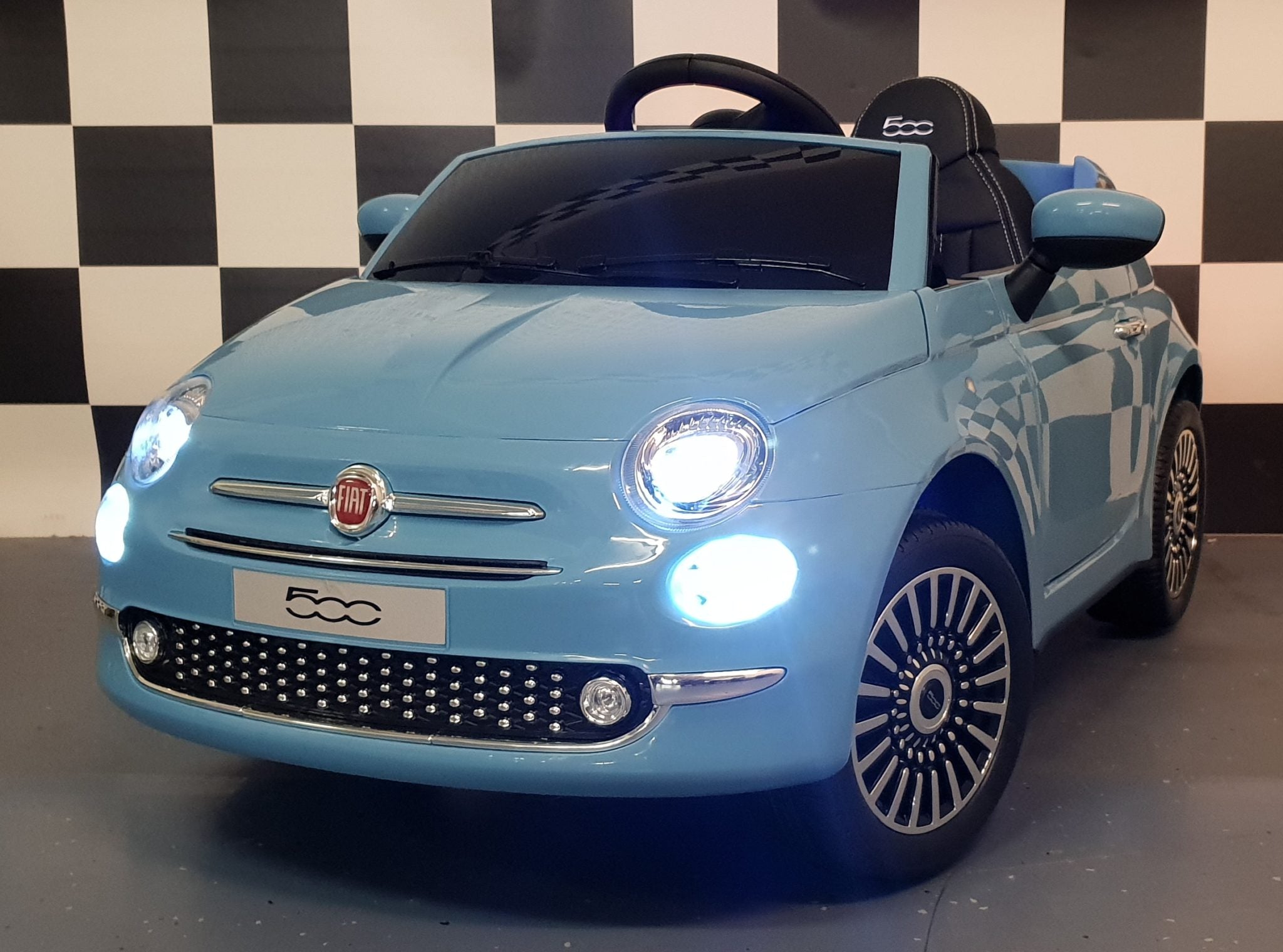 Fiat 500 elektrische kinderauto 12V blauw