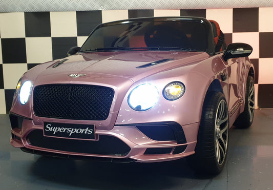 Kinder accu speelgoedauto Bentley Continental metallic roze
