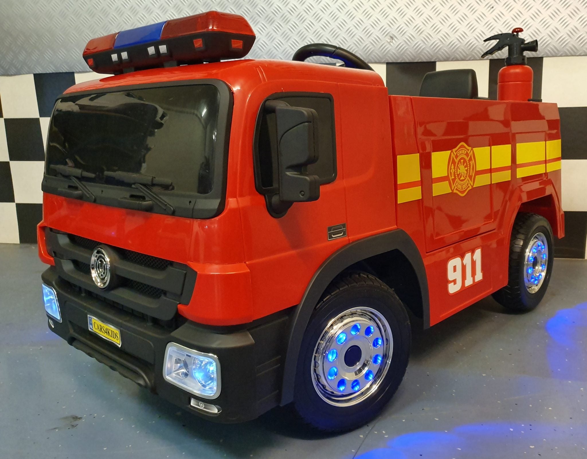 Elektrische kinderauto brandweer truck 12 volt met 2,4 G RC brandweerwagen