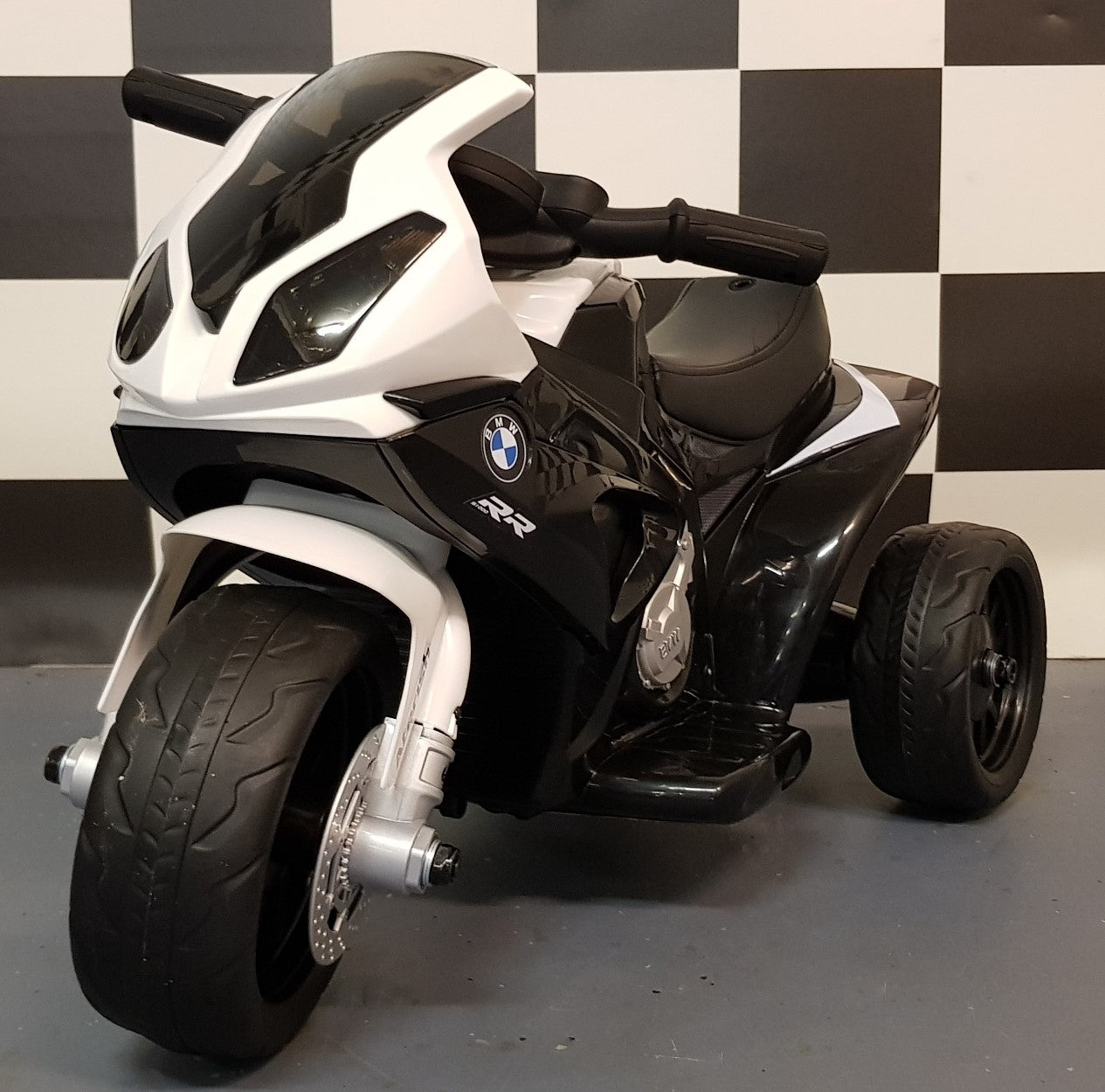 Elektrische mini BMW S1000RR kindermotor / kindertrike 6 volt zwart