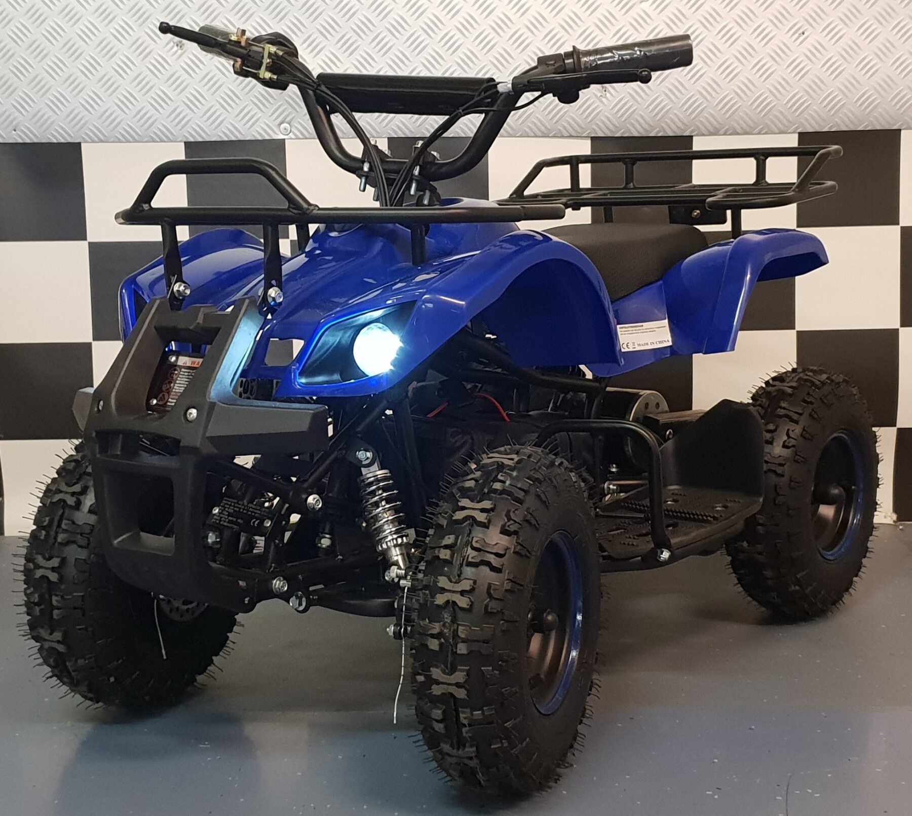 36 volt elektrische accu quad blauw