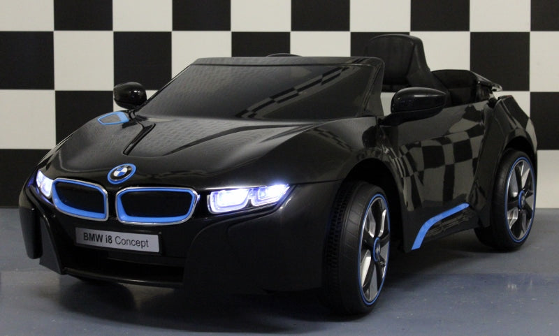 BMW i8 kinder accu auto 12V 2.4G RC soft start zwart