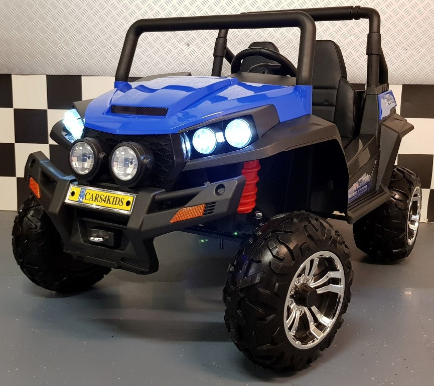 2 persoons kinderjeep buggy V Twin 2x12V 4WD 2.4G afstandsbediening blauw