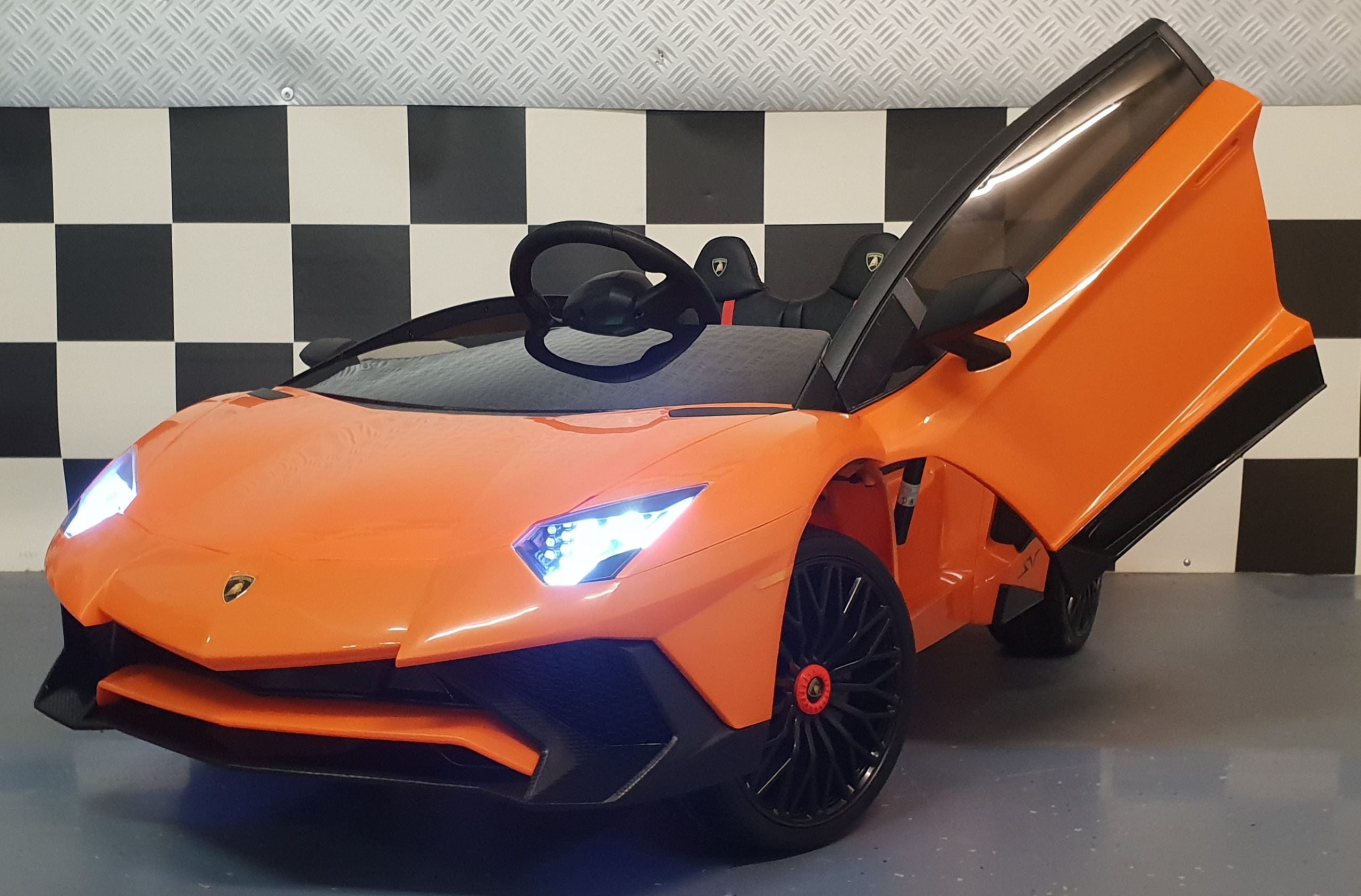 Elektrische kinderauto Lamborghini Roadster SV oranje 12volt