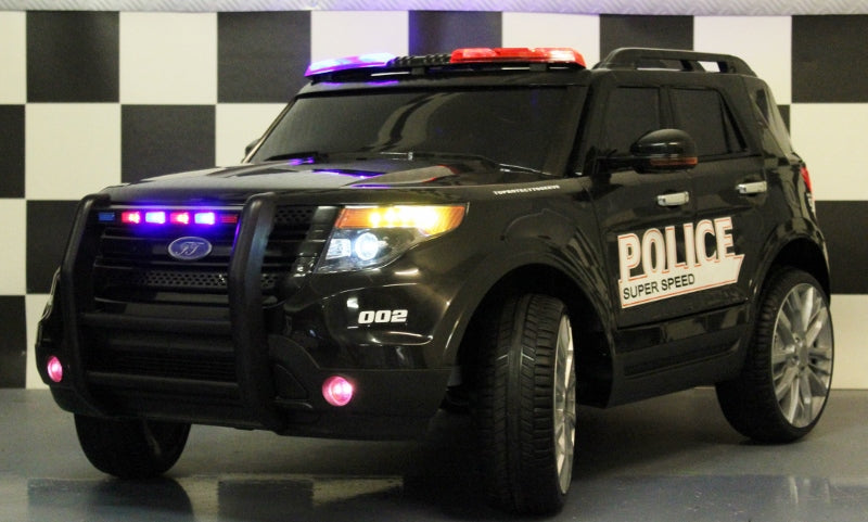 Elektrische kinderjeep Police 12V 2.4G RC zwart