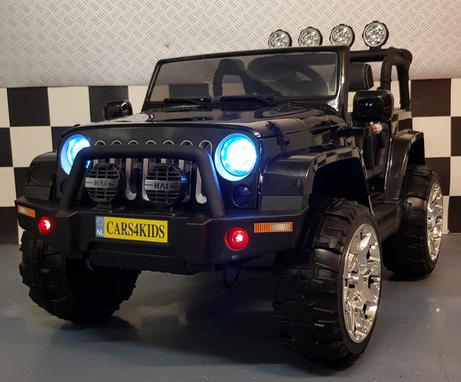 2 persoons Powerjeep 2x12V 4WD 2.4G afstandbediening metallic zwart