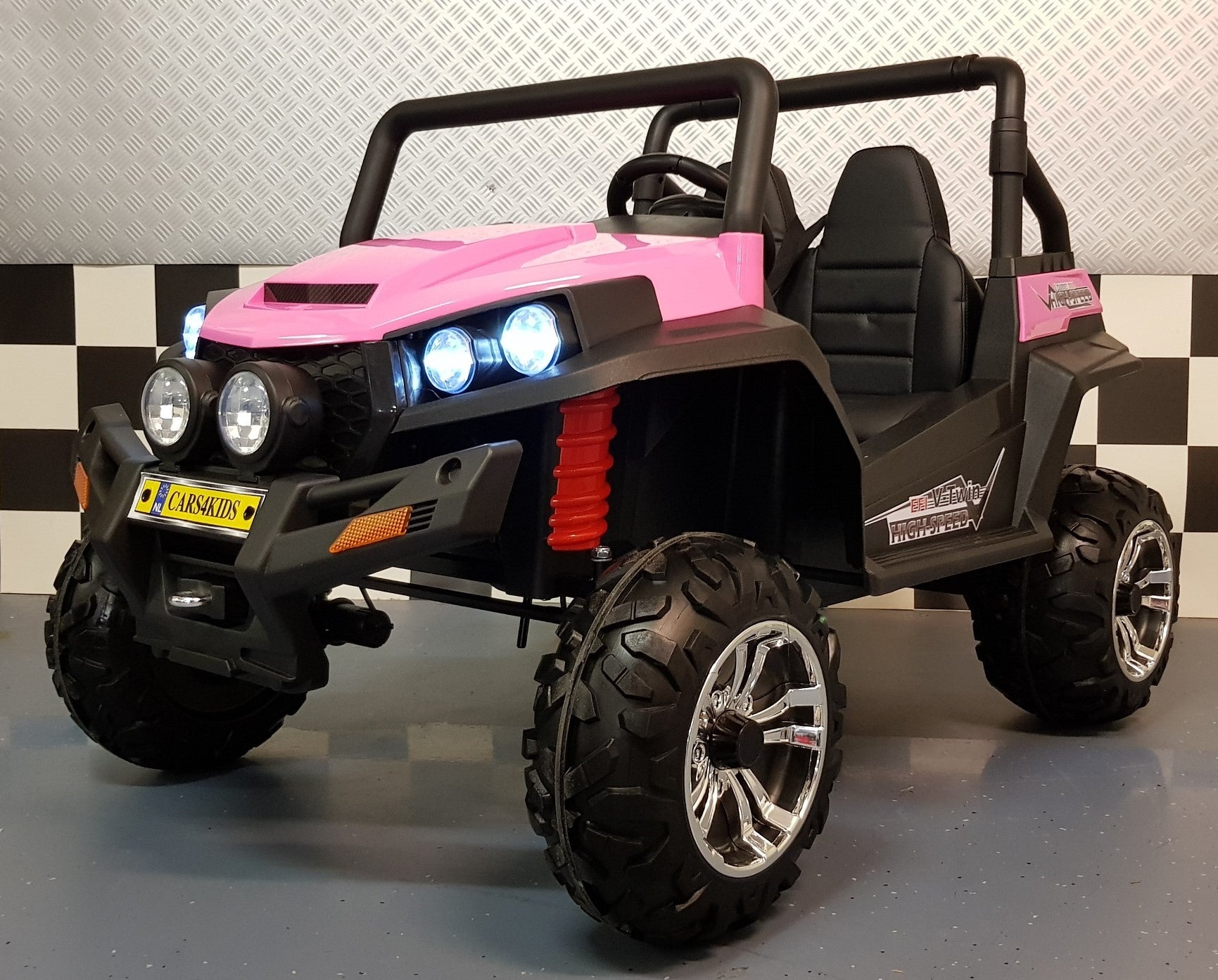 4WD kinderjeep V Twin roze 2x12V 2.4G RC