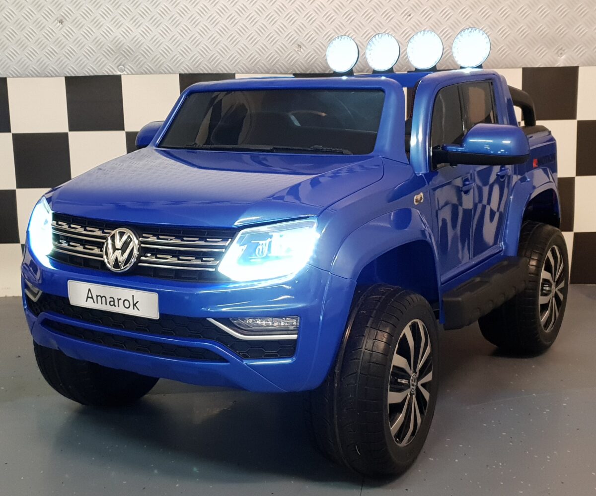 VW Amarok kinderauto 2x12V 2.4G RC 4WD metallic blauw