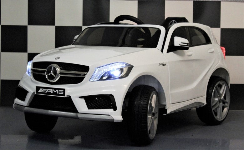 Mercedes A45 AMG elektrische kinderauto wit 12V 2.4G afstandbediening